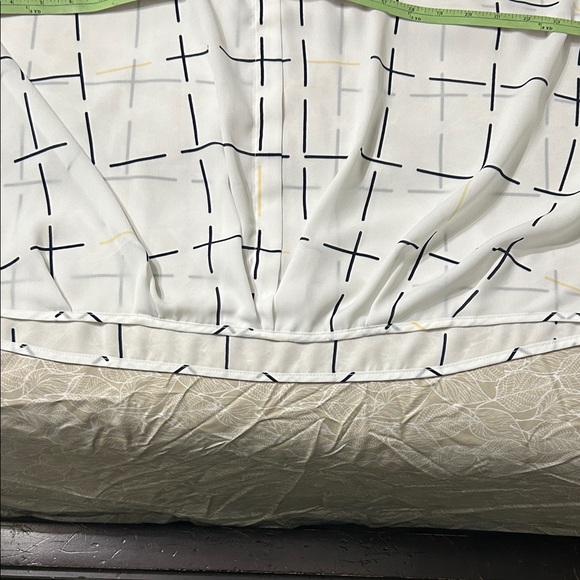 Alfani Size Large White 3/4 Button-Down Shirt with Black/Yellow Grid Print - Picture 8 of 11